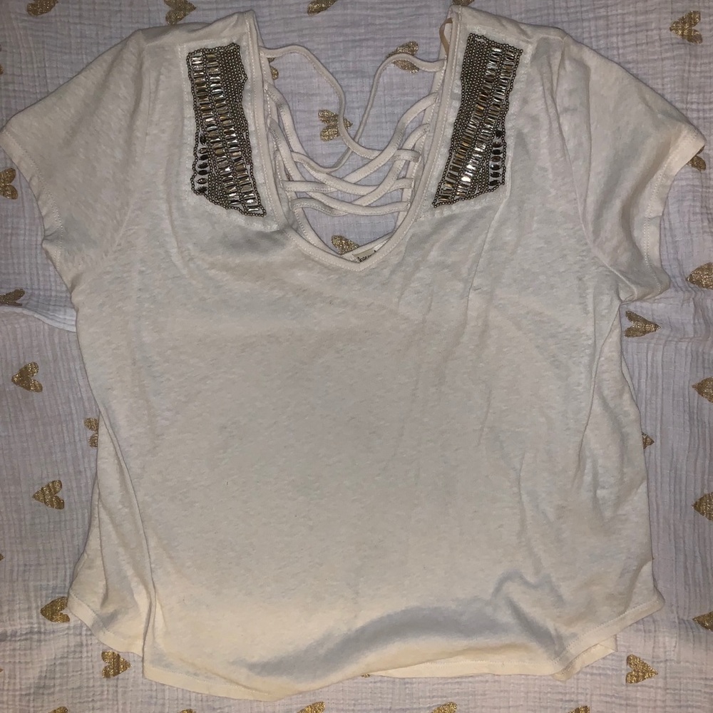 Boutique shirt with jewel front detailing